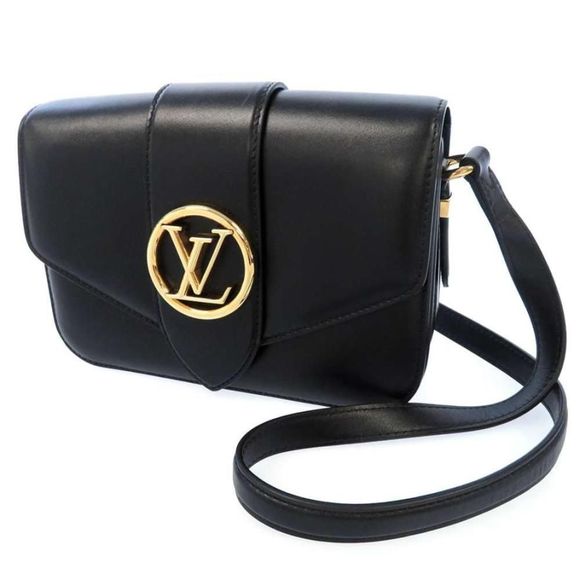 Louis Vuitton Pont Neuf Shoulder Bag Smooth Leather Black - Picture 1 of 12